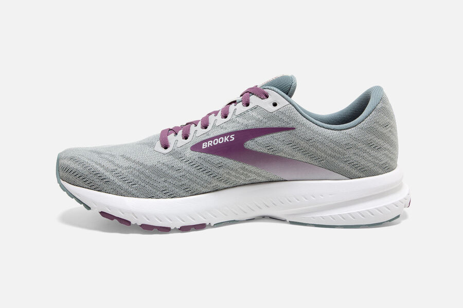 Brooks Launch 7 Road Running Shoes - Womens - Grey/Purple - HT1642597